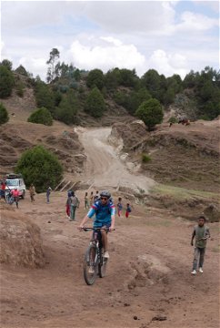 mountain biking in ethiopia at Lake Wenchi