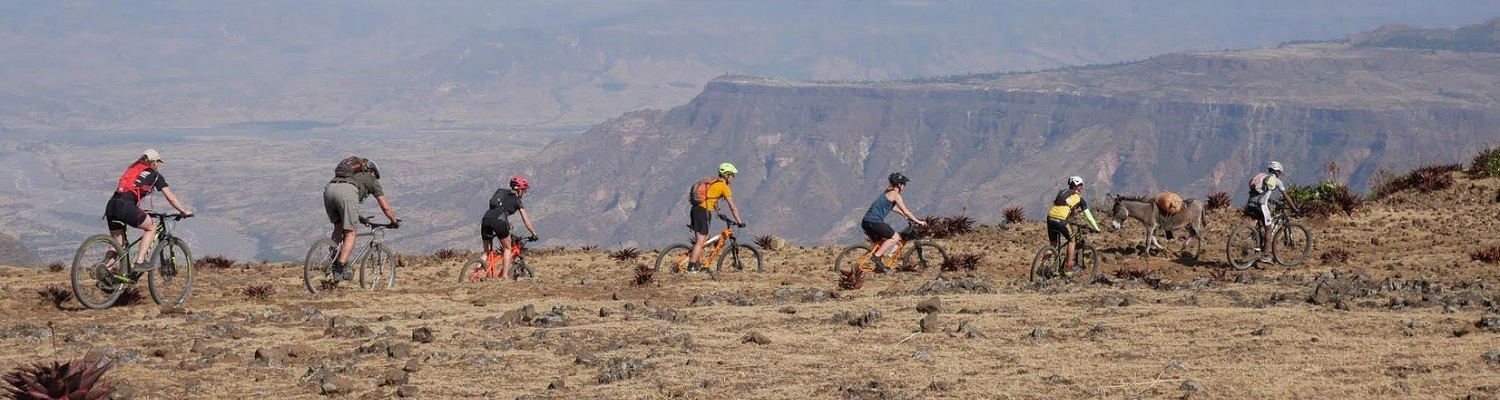 Biking along the Jamma Canyon in Ethiopia