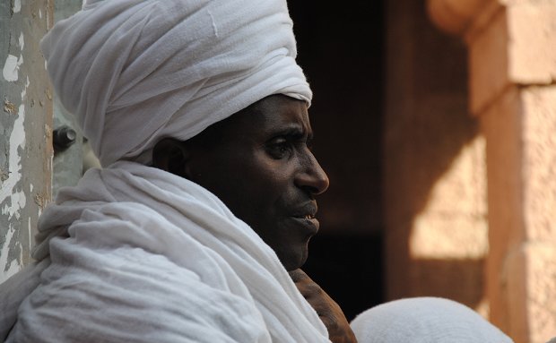 Ethiopian Priest in Lalibela at Christmas