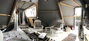 Pamper yourself at Farr Out Guesthouse in Paternoster in Wigwam Rising Moon / glamping