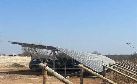 solar panels for a sustainable safari lodge