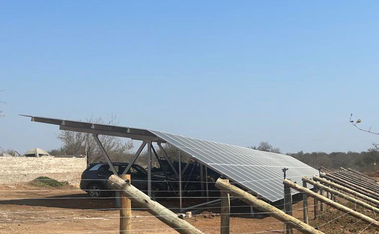 solar panels for a sustainable safari lodge
