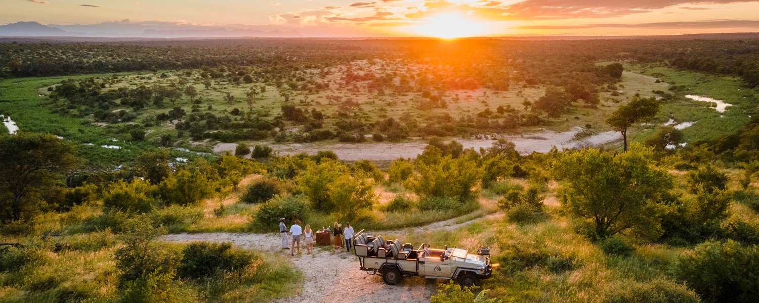 sunset on safari in africa